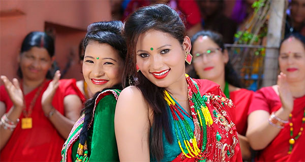 Teej Festival In Nepal - Red Saree