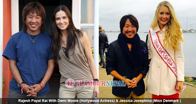 Rajesh Payal Rai With Demi Moore (Hollywood Actress) & Jessica Josephina (Miss Denmark )