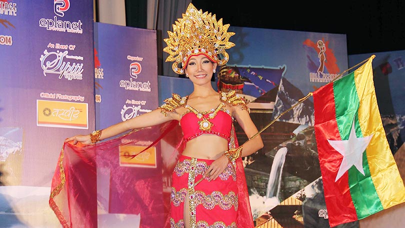Hla Yin Kyae from Myanmar, winner of Miss Heritage international 2014. 