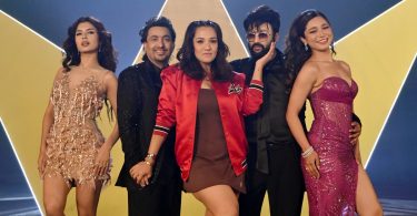 a group photo from the Music Video: Singer Saroj Oli with Aryan Sigdel, Priyanka Karki, Kabita Nepali and Prema Lamgade