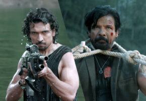Biraj Bhatt and Samir Bhatt face each other in the Nepali action film 12 Gaun 2